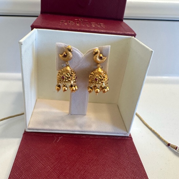 Indian jewellery haram and earring nakshi set - Picture 4 of 4